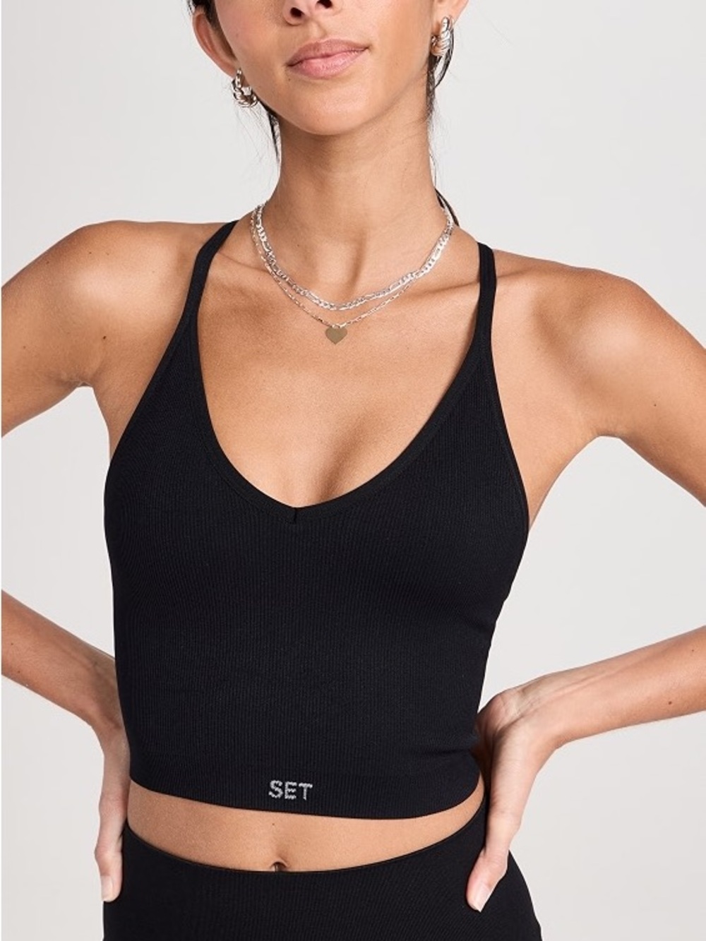 Set active Ribbed V-Neck Crop Camisole b